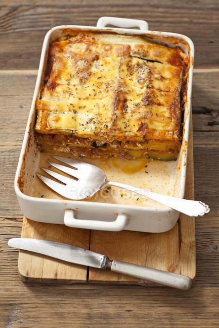 Moussaka with courgettes and meat — Stock Photo