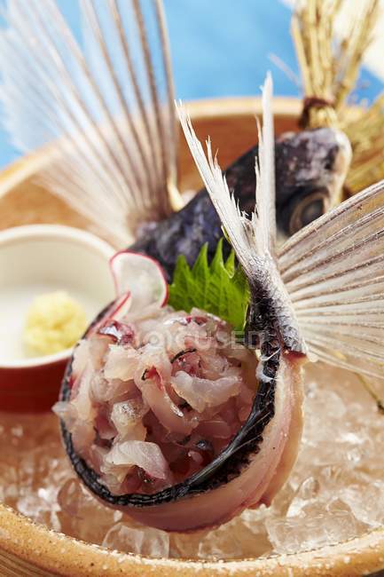Sashimi de pescado volador - foto de stock