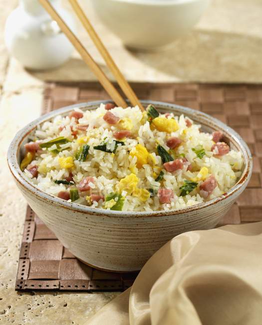 Nasi plato de arroz goreng - foto de stock