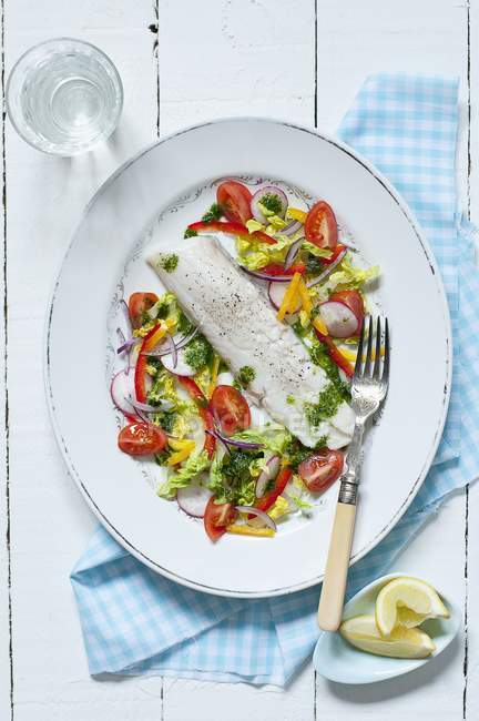 Steamed cod fillet — Stock Photo