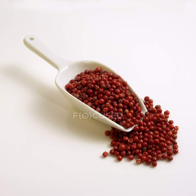 Granos enteros de pimienta roja - foto de stock