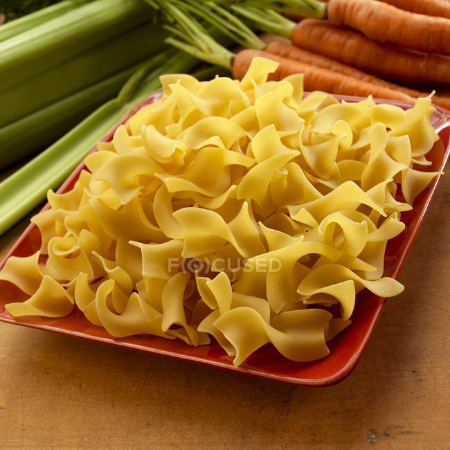 Egg pasta on plate — Stock Photo