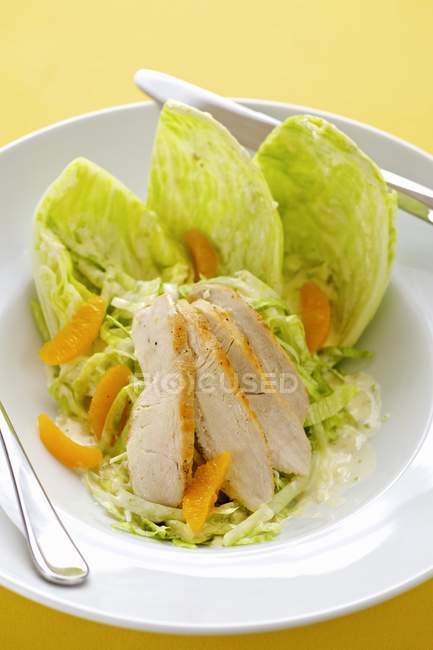 Курячі грудки та апельсиновий салат — стокове фото