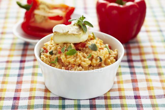 Pepper risotto with cheese — Stock Photo