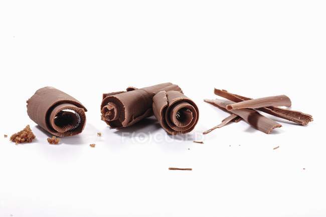 Primer plano de rizos de chocolate - foto de stock