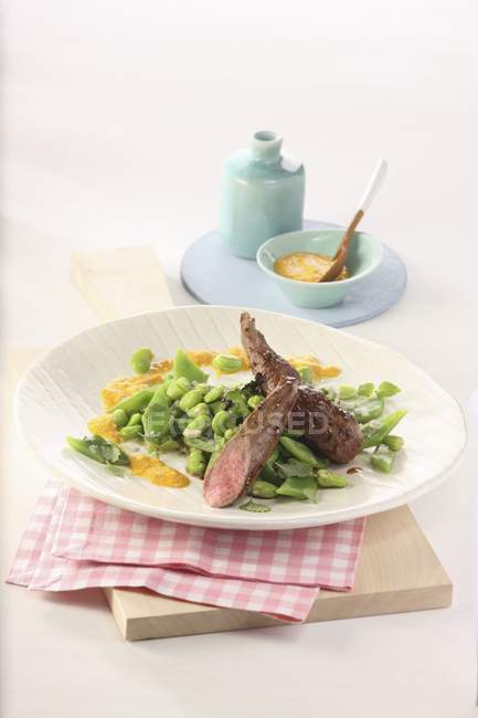 Fillet of hare on medley — Stock Photo