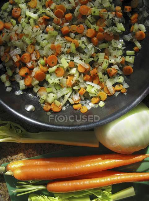 Mirepoix com cenouras e aipo — Fotografia de Stock
