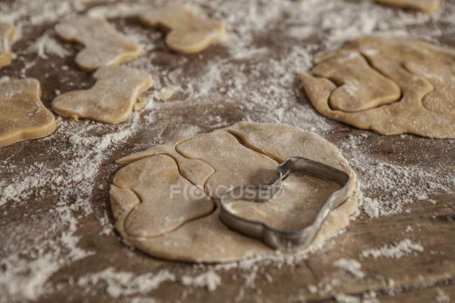 Boot-shaped shortbread biscuits — Stock Photo