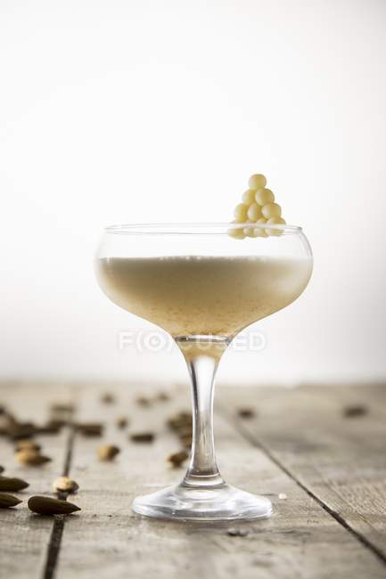 Almond cocktail in glass — Stock Photo