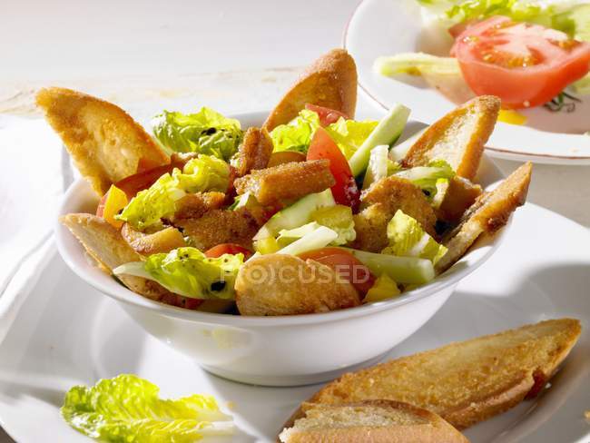 Bread salad with vinegar — Stock Photo