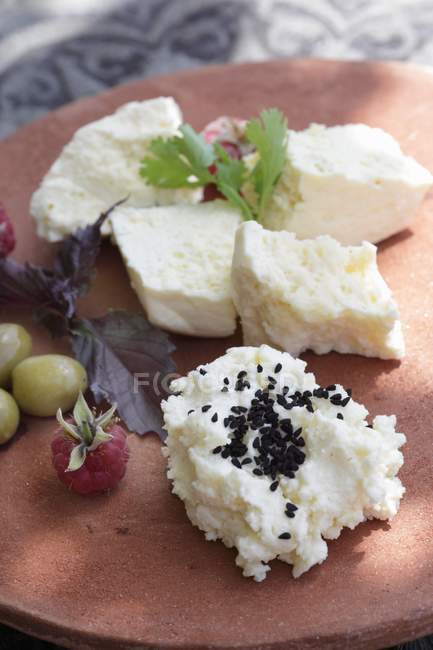 Cream cheese with seeds — Stock Photo