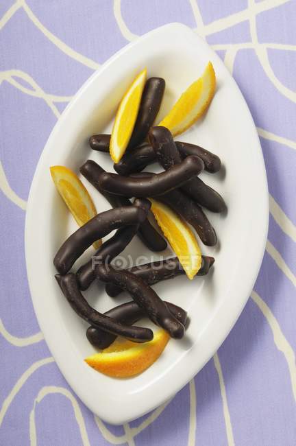 Bâtonnets d'orange chocolat — Photo de stock