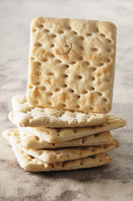 Stack of crispy crackers — Stock Photo