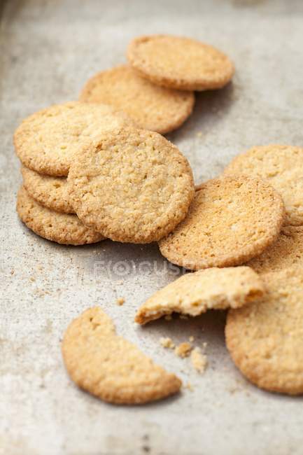 Oat biscuits on stone — Stock Photo