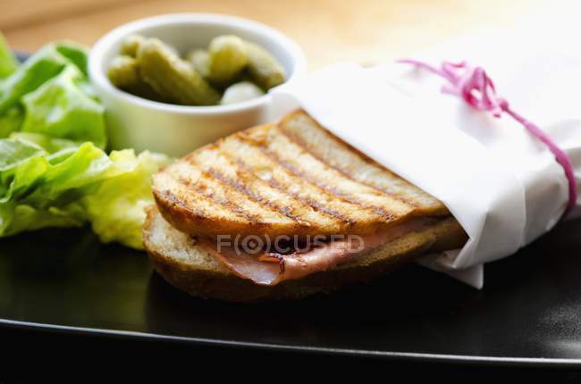 Jamón y queso panini - foto de stock
