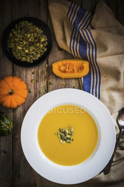 Сливки гарбузового супу. — стокове фото