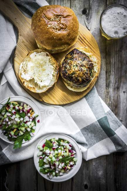 Hambúrgueres caseiros saudáveis — Fotografia de Stock