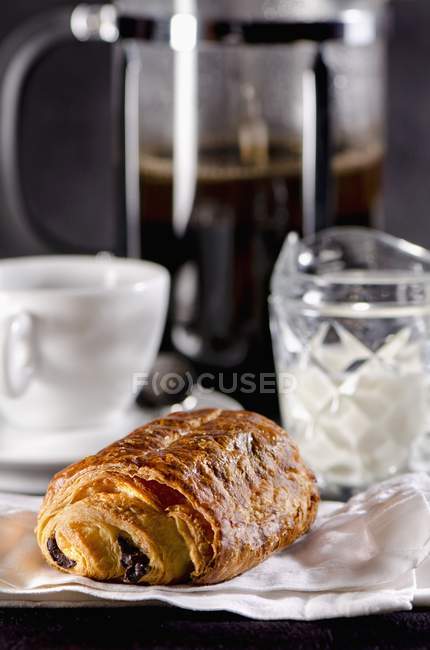 Puff pastry with chocolate — Stock Photo