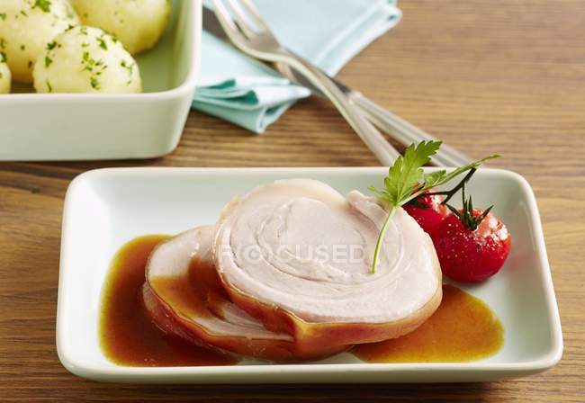 Suckling pig roulade — Stock Photo