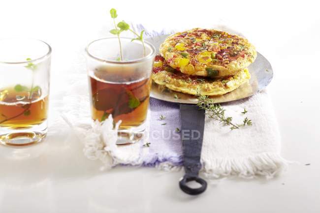 Türkisches Omelett mit Paprika — Stockfoto
