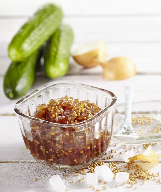 Cucumber relish with onions — Stock Photo