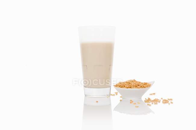 Glass of grain milk — Stock Photo