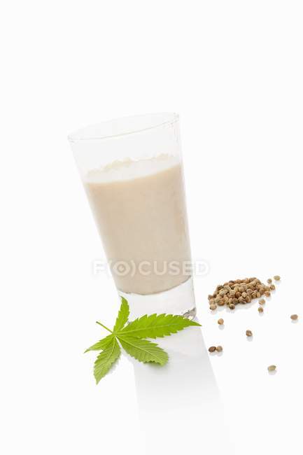 Glass of hemp milk — Stock Photo