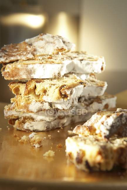 Natal fatiado Manteiga stollen — Fotografia de Stock