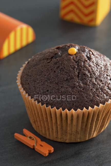 Cupcake de chocolate para Halloween — Fotografia de Stock