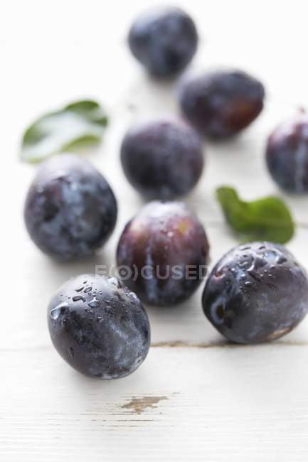 Freshly washed plums — Stock Photo