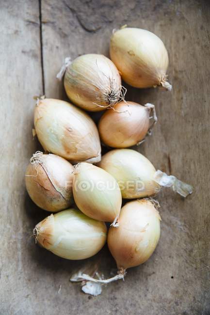Cebollas frescas crudas - foto de stock