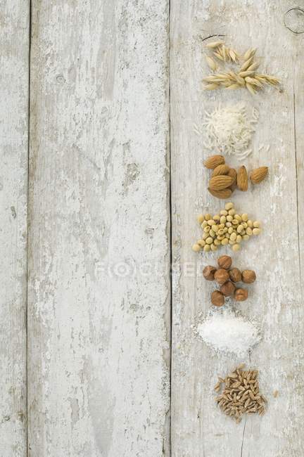 Орехи и соя для молока — стоковое фото