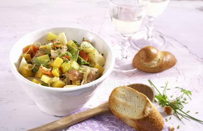 Turnip stew with pork — Stock Photo