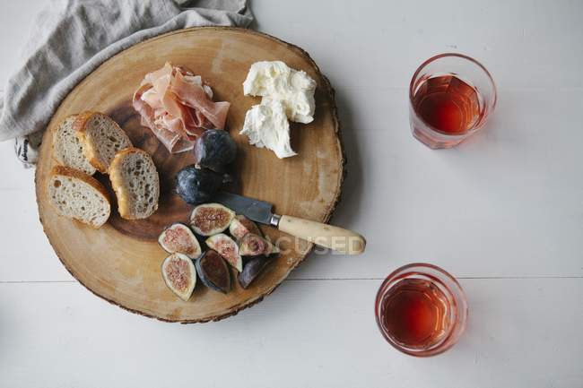 Parma ham on platter — Stock Photo