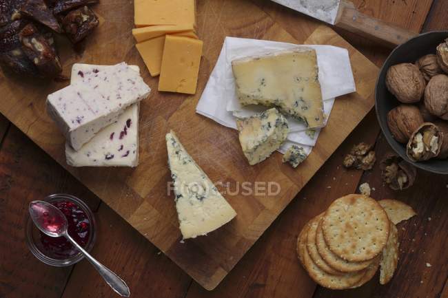 English cheese platter — Stock Photo