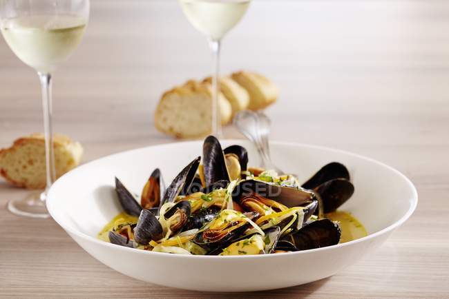 Luxembourg style mussels — Stock Photo
