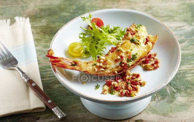 Coda di langoustine fritta — Foto stock