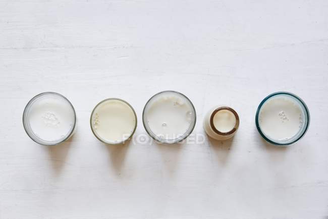 Vários tipos de leite — Fotografia de Stock