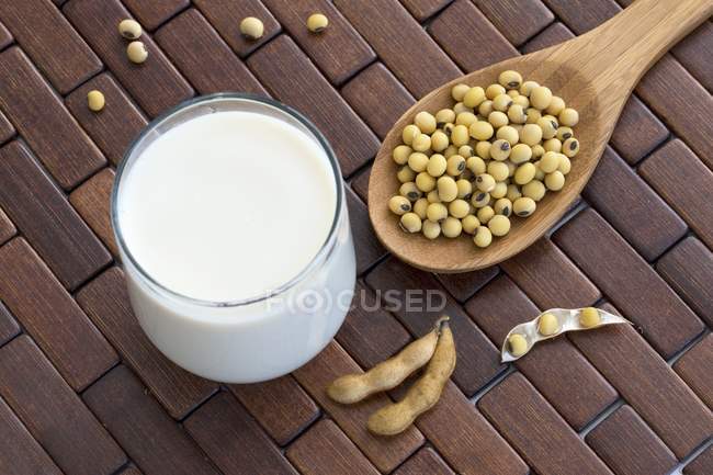 Glass of soya milk — Stock Photo