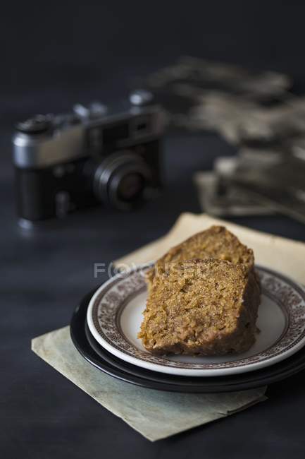 Courgette cake on plate — Stock Photo