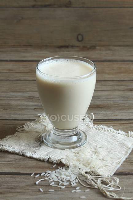 Glass of rice milk — Stock Photo