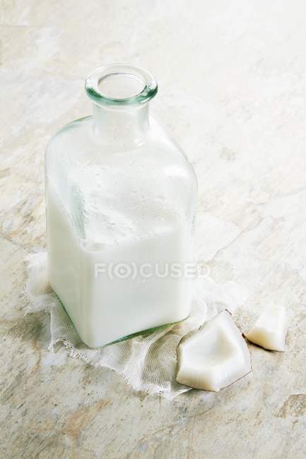 Кокосовое молоко и кусочки — стоковое фото