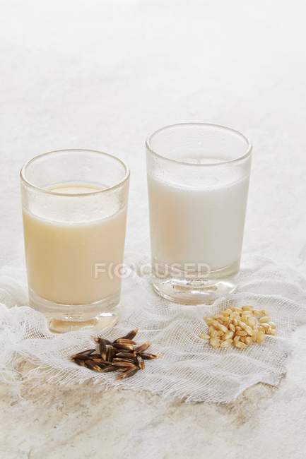 Rice milk and oat milk — Stock Photo
