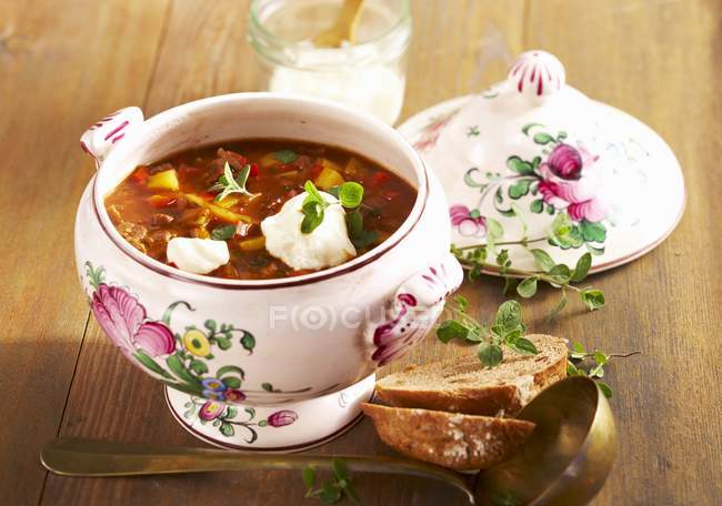 Spicy goulash soup — Stock Photo