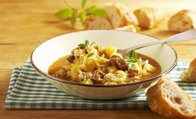 Hearty sauerkraut soup — Stock Photo
