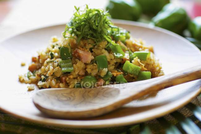 Gebratener Reis mit Paprika — Stockfoto