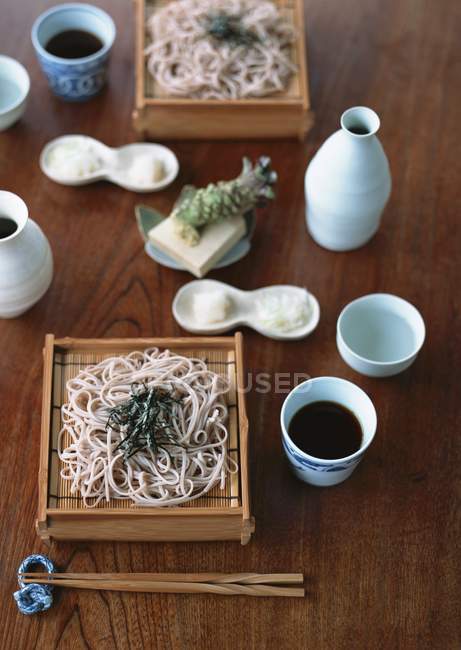 Asian buckwheat noodles — Stock Photo
