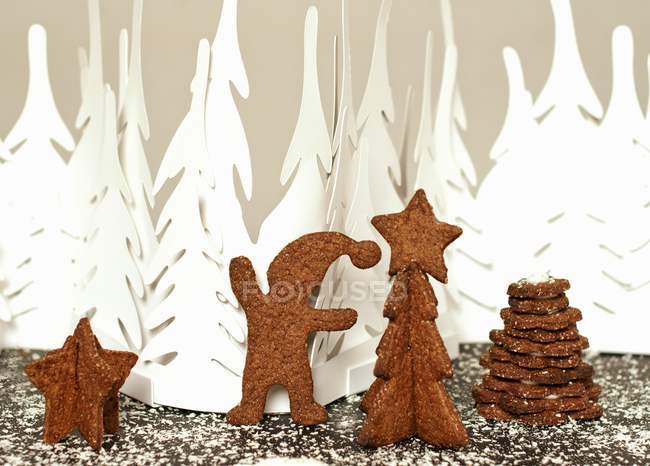 Gingerbread figures on white — Stock Photo