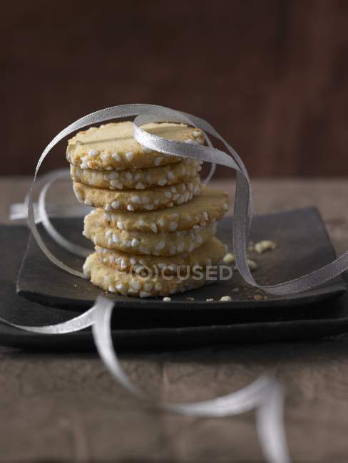 Shortbread biscuits with sugar — Stock Photo