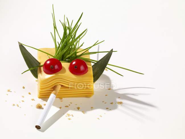 Cheese face made from cheese — Stock Photo
